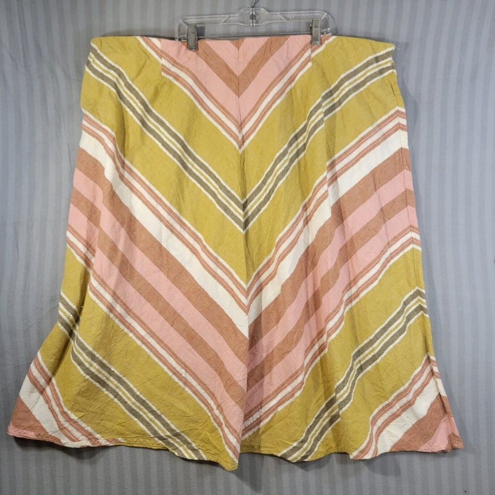 Est.1946 Women's  Striped Linen blend Skirt Set Size XL - Picture 6 of 9